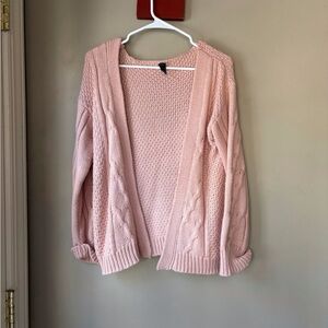 Alya Blush Pink Cable Knit Cardigan S